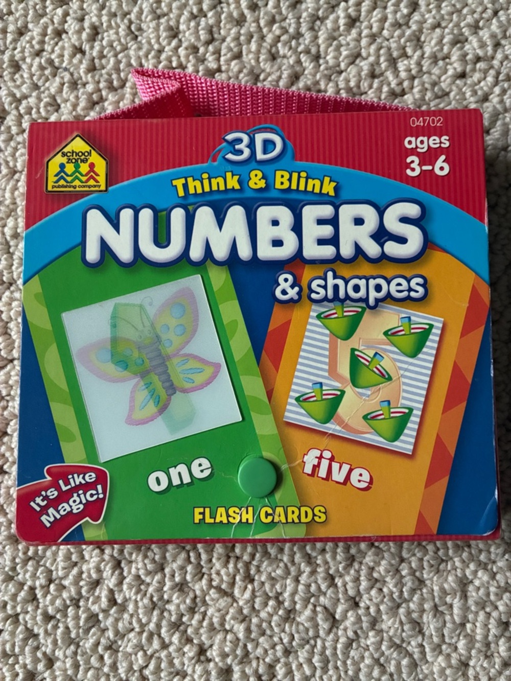 School Zone 3D Think & Blink Numbers & Shapes Flash Cards - Holograms.